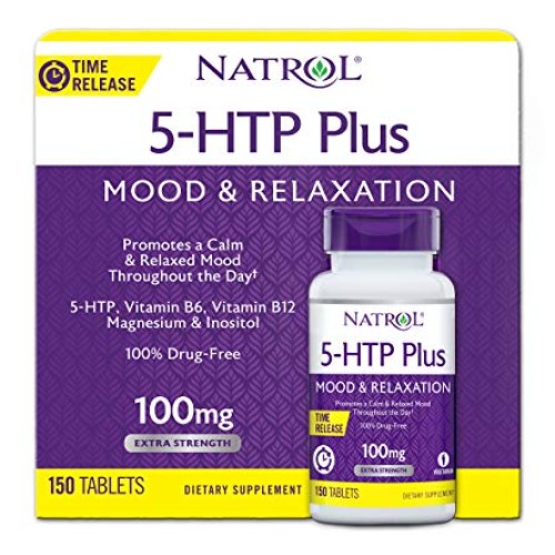 Natrol 5-HTP Plus Time Release, 100mg Tablets,150 Count