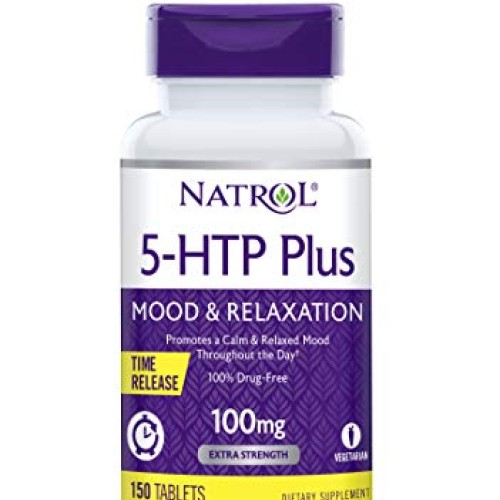 Natrol 5-HTP Plus Time Release, 100mg Tablets,150 Count