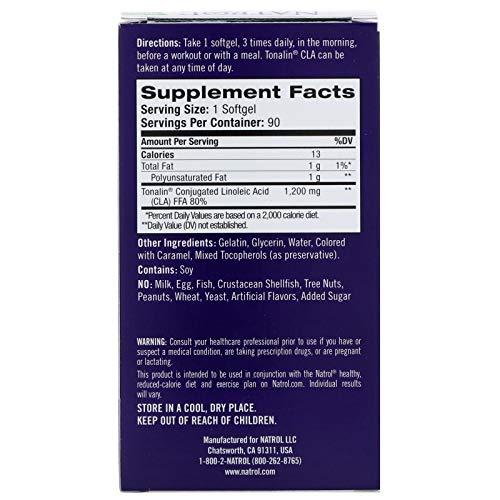 Natrol Tonalin CLA 1200mg Softgels, 90-Count Pack of 2
