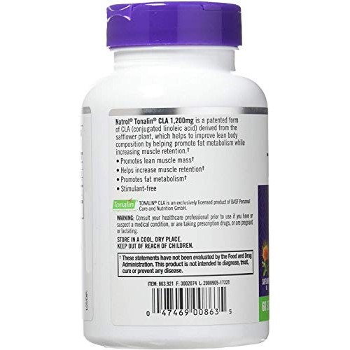Natrol Tonalin CLA 1200mg Softgels, 90-Count Pack of 2