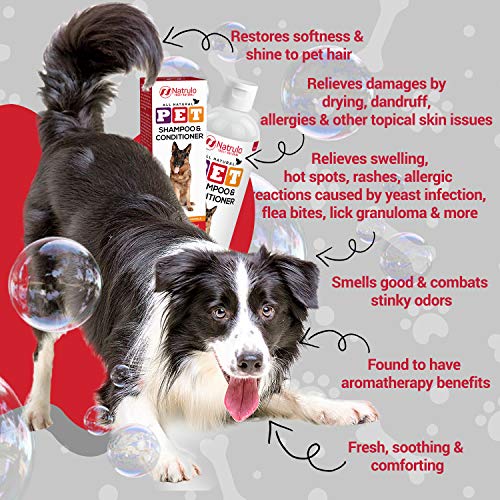 Natrulo All Natural Pet Shampoo & Conditioner for Dogs, Cats, Fur...