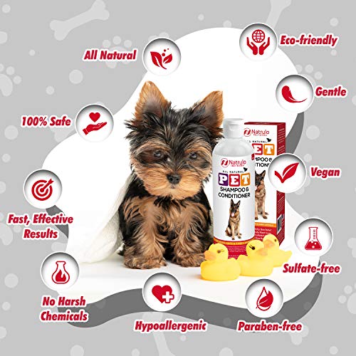 Natrulo All Natural Pet Shampoo & Conditioner for Dogs, Cats, Fur...