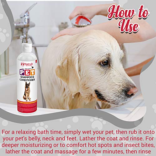 Natrulo All Natural Pet Shampoo & Conditioner for Dogs, Cats, Fur...