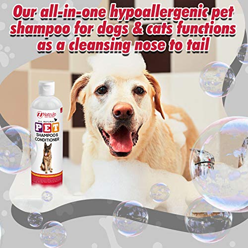 Natrulo All Natural Pet Shampoo & Conditioner for Dogs, Cats, Fur...