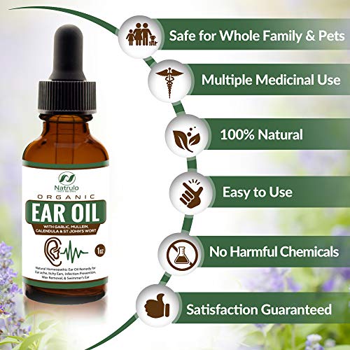 Organic Ear Oil for Ear Infections - Natural Eardrops for Infecti...