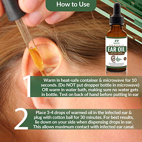 Organic Ear Oil for Ear Infections - Natural Eardrops for Infecti...