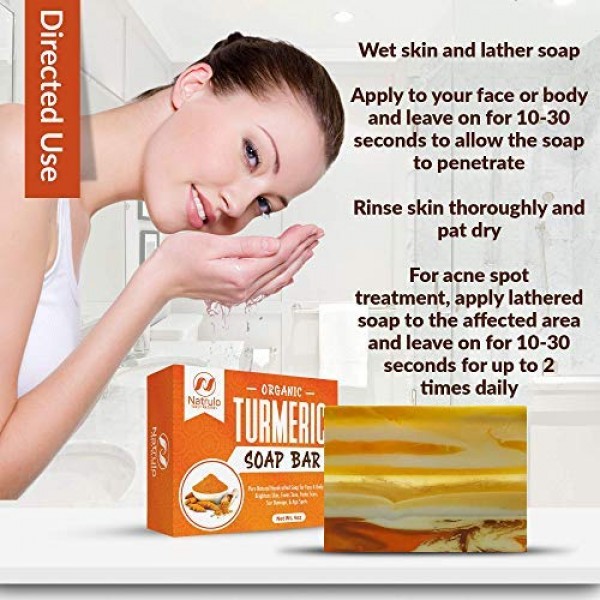 Organic Turmeric Soap Bar | Pure Natural Handcrafted Skincare, Ma...