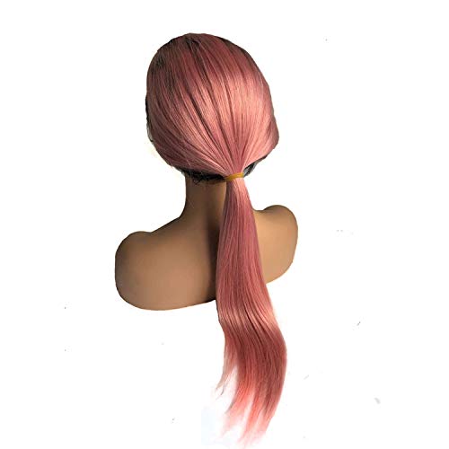 natural 1b Pink Two Tone Color Glueless Lace Front Human Hair Wig...