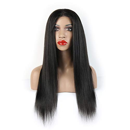 natural Silk Top Lace Front Human Hair Wigs With Baby Hair 130% D...