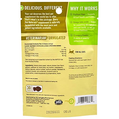 Pet Naturals Of Vermont Hairball For Cats Pack Of 2 With Biotin...
