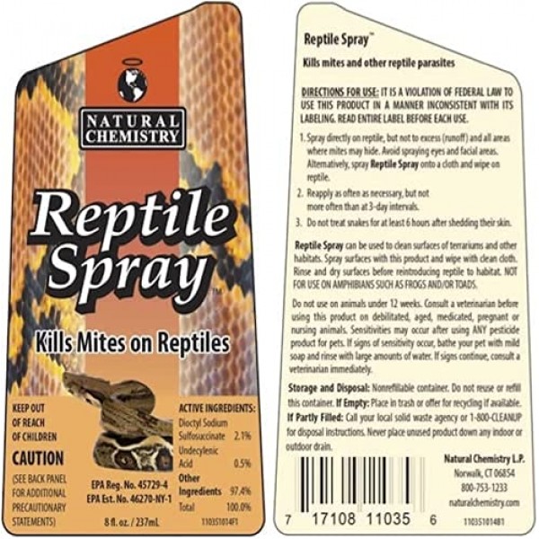 2 Natural Chemistry 11035 Reptile Lizard Spray Mite Parasite Rel...