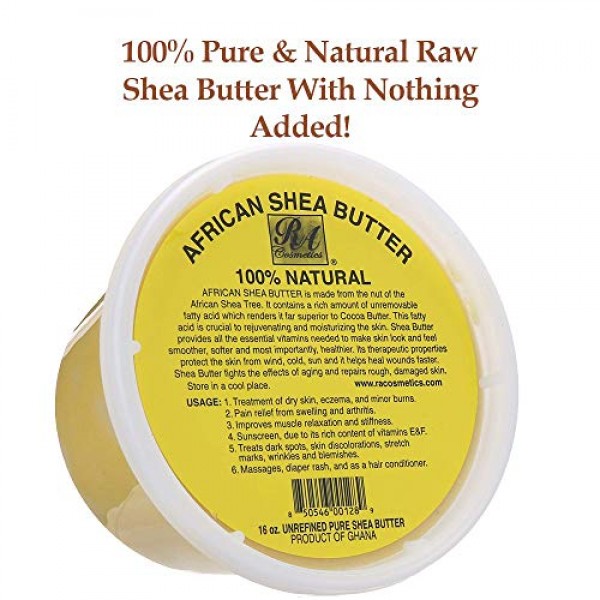 REAL African Shea Butter Pure Raw Unrefined From GhanaIVORY 8oz...