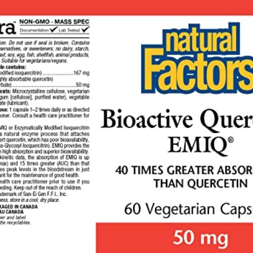 Natural Factors, Bioactive Quercetin EMIQ, Supports Sinus, Respir...