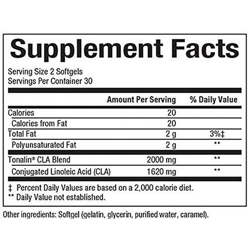 Natural Factors CLA Tonalin Linoleic Acid Softgels, 60-Count