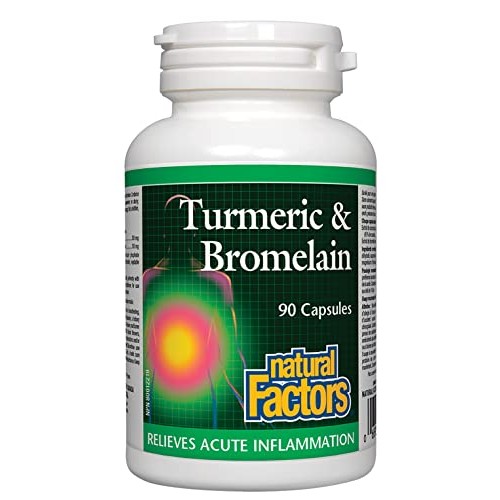 Natural Factors, Turmeric & Bromelain 450 mg, Muscle and Joint Su...