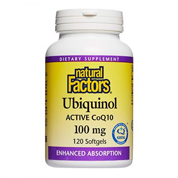 Natural Factors, Ubiquinol Active CoQ10 100mg, Coenzyme Q10 Suppl...