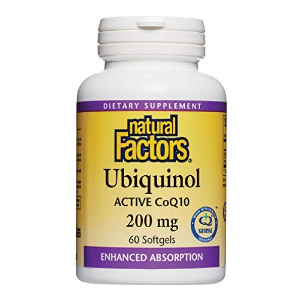 Natural Factors, Ubiquinol Active CoQ10 200mg, Coenzyme Q10 Suppl...