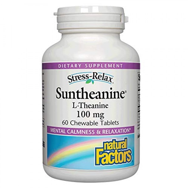 Stress-Relax Chewable Suntheanine L-Theanine 100 mg by Natural Fa...