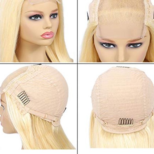 Hair 613 Lace Front Wig 150% Density Straight Human Hair Wigs Blo...