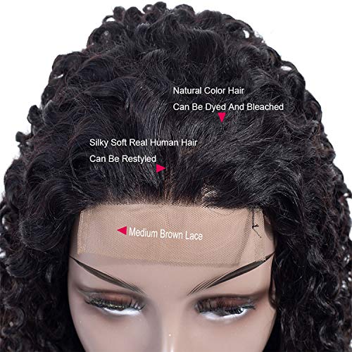 Hair Lace Front Human Hair Wigs Peruvian Kinky Curly Lace Front W...