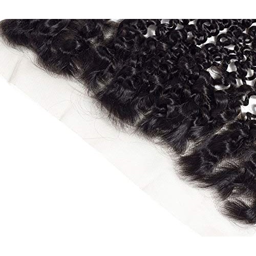 Hair Peruvian Kinky Curly Lace Frontal Closure Non Remy 100% Huma...