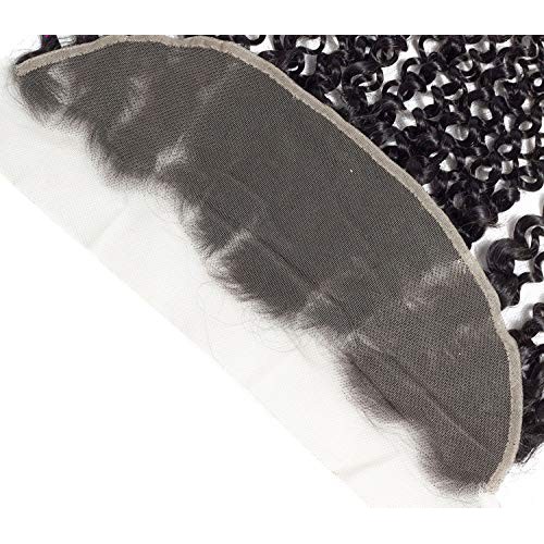 Hair Peruvian Kinky Curly Lace Frontal Closure Non Remy 100% Huma...