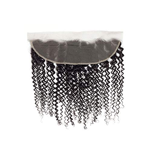 Hair Peruvian Kinky Curly Lace Frontal Closure Non Remy 100% Huma...
