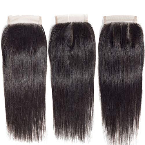 Hair Peruvian Straight Hair Closure 4x4 Swiss Lace Closure Remy H...