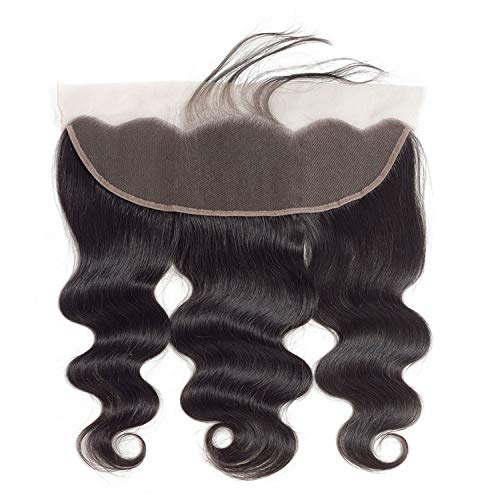 Peruvian Human Hair Body Wave Lace Frontal Free Middle Three Part...