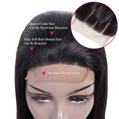 Straight Lace Front Wig Pre Plucked Remy Lace Wig Humain Hair Per...