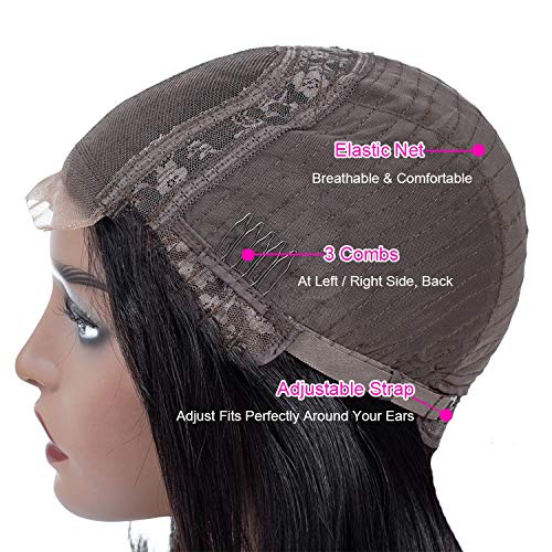 Straight Lace Front Wig Pre Plucked Remy Lace Wig Humain Hair Per...
