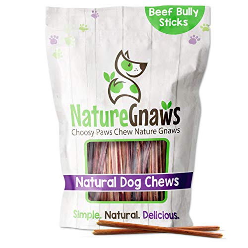 Nature Gnaws Super Skinny Bully Sticks for Very Small Dogs - Prem...