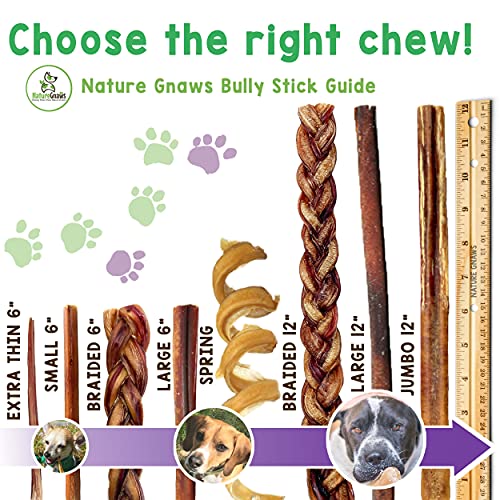 Nature Gnaws Thin Bully Sticks for Small Dogs - Premium Natural B...