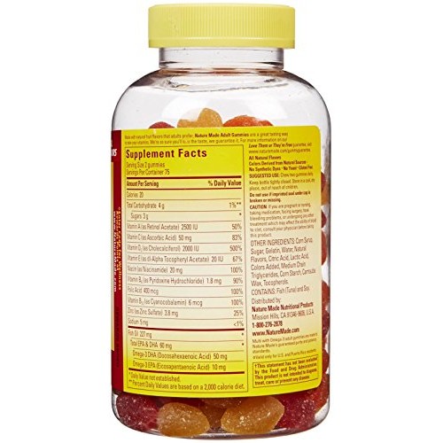 Nature Made Adult Gummies Multi + Omega Value Size-150 ct