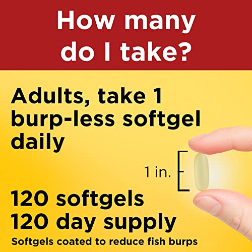 Nature Made Burp Less Omega 3 Fish Oil 1200 mg, Fish Oil Suppleme...