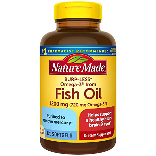 Nature Made Burp Less Omega 3 Fish Oil 1200 mg, Fish Oil Suppleme...