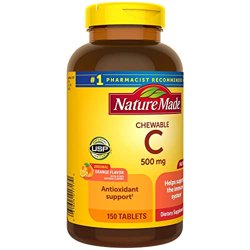 Nature Made Chewable Vitamin C 500 mg, Dietary Supplement for Imm...
