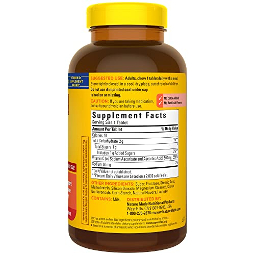 Nature Made Chewable Vitamin C 500 mg, Dietary Supplement for Imm...
