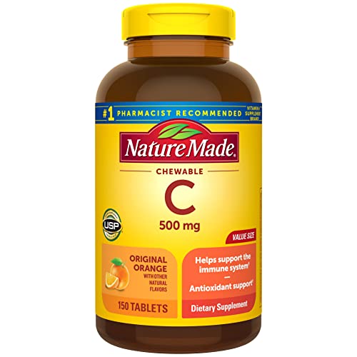 Nature Made Chewable Vitamin C 500 mg, Dietary Supplement for Imm...