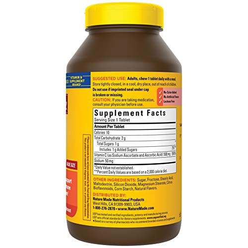 Nature Made Chewable Vitamin C 500 mg Tablets, 150 Count Value Si...