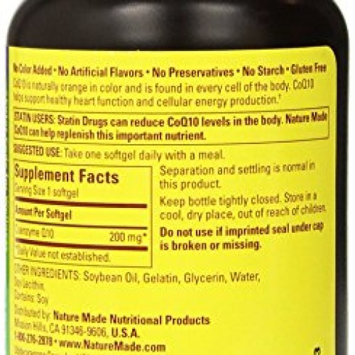 Nature Made CoQ10 Coenzyme Q10 200 mg - 2 Bottles, 140 Softgels Each