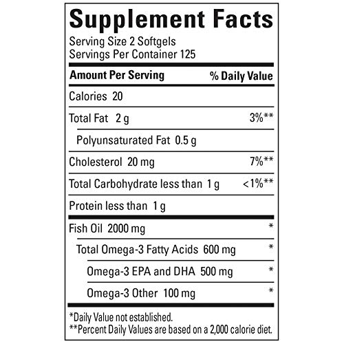 Nature Made Fish Oil 1000 mg Softgels, Omega 3 Fish Oil for Healt...