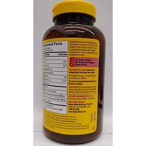 Nature Made Fish Oil 1200 Mg 360 Mg Omega-3 200 Liquid Softgels