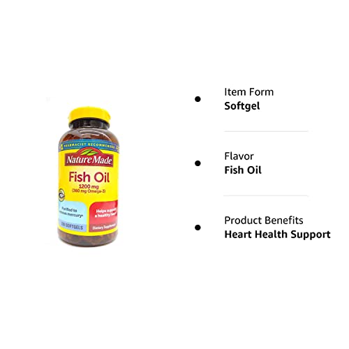 Nature Made Fish Oil 1200 Mg 360 Mg Omega-3 200 Liquid Softgels