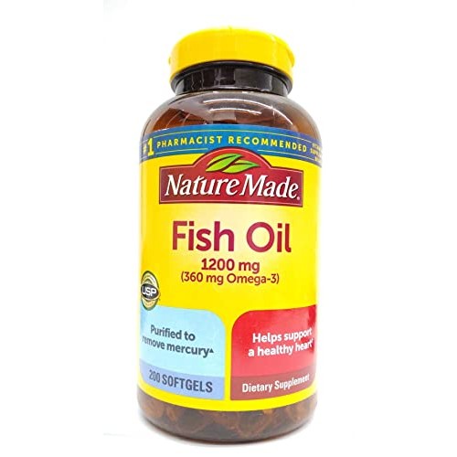 Nature Made Fish Oil 1200 Mg 360 Mg Omega-3 200 Liquid Softgels
