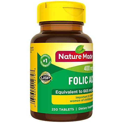Nature Made Folic Acid 400 mcg 665 mcg DFE, Dietary Supplement ...