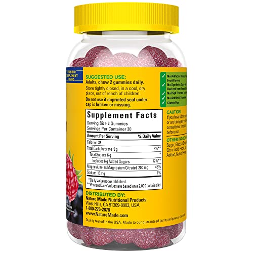Nature Made High Absorption Magnesium Citrate 200 mg per serving,...