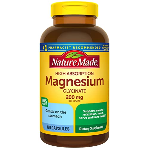 Nature Made Magnesium Glycinate 200 mg per serving, Dietary Suppl...