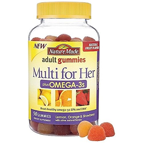 Nature Made Multi for Her Plus Omega-3s Adult Gummies, Lemon, Ora...