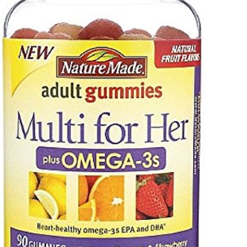 Nature Made Multi for Her Plus Omega-3s Adult Gummies, Lemon, Ora...